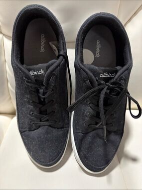 allbirds Men's Black Wool Sneakers with White Sole